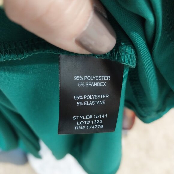 3302 Size 1X Anthony Two Piece Pant Set In Hunter Green and Camel - Picture 10 of 10